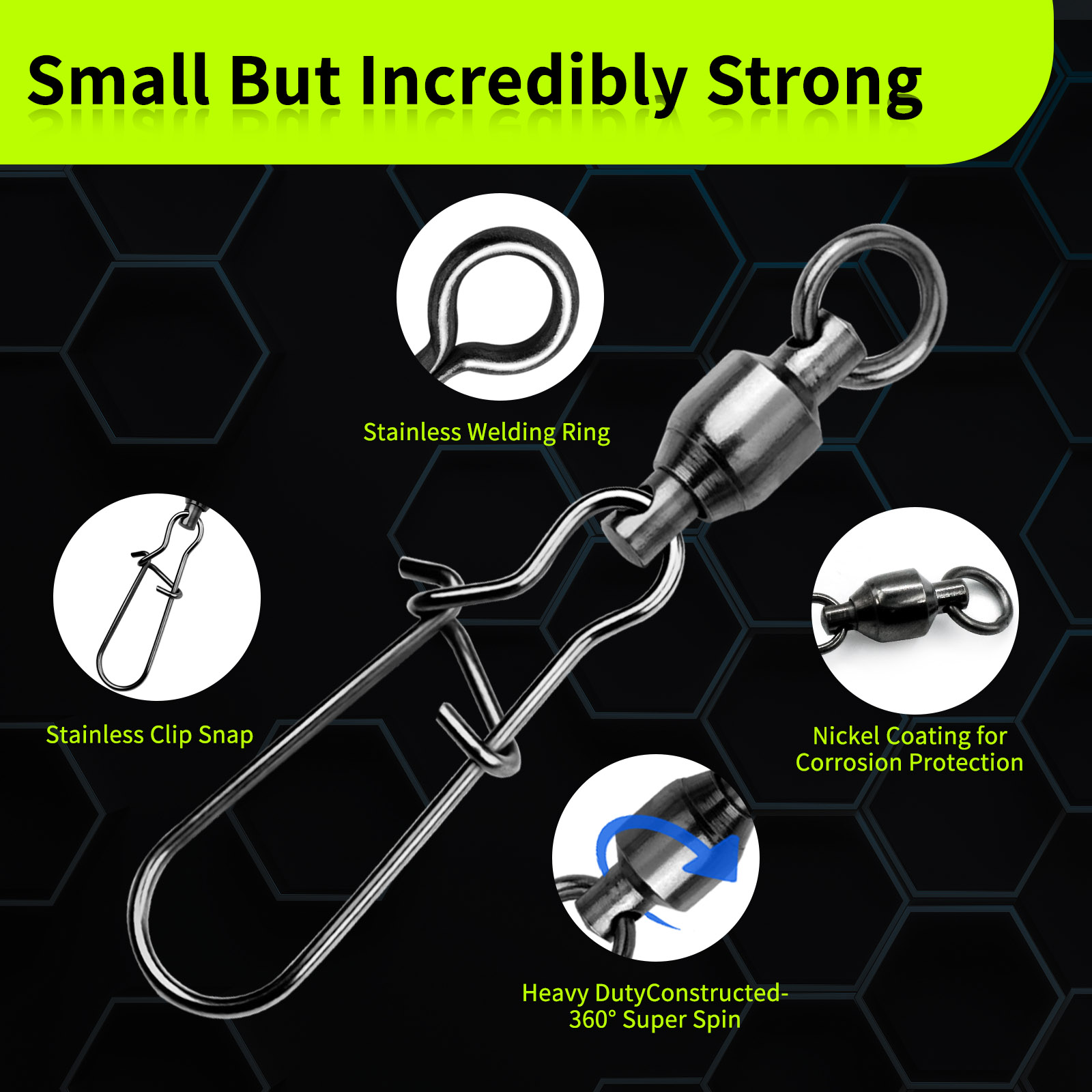 9KM 10PCS Ball Bearing Swivel  - Ice Fishing Tip Up 评论和价格